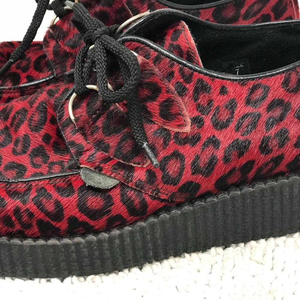 Underground Originals Red black fur creepers Sz 7 - Picture 2 of 8